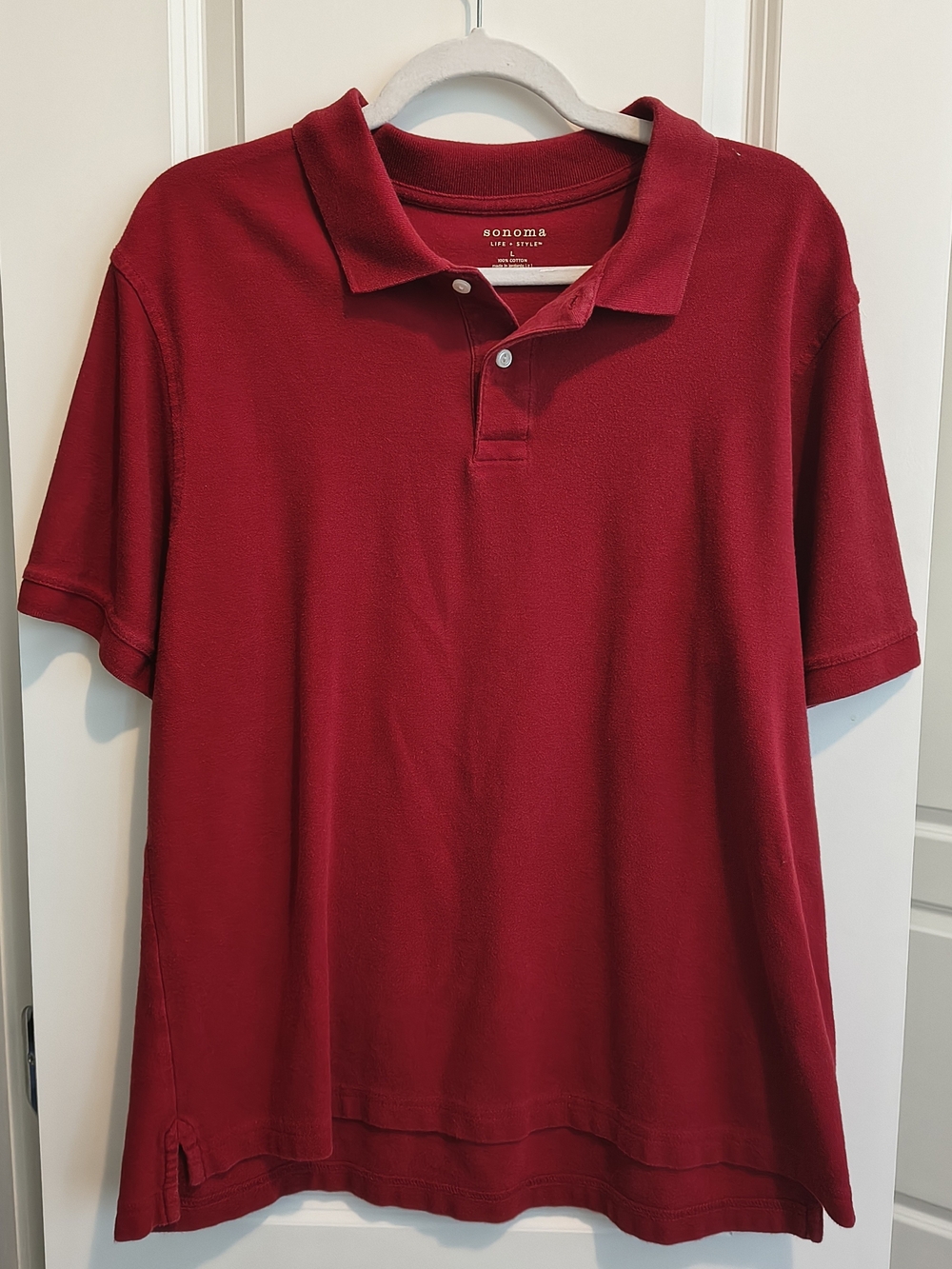 Sonoma Men's Burgundy Short-Sleeve Polo
